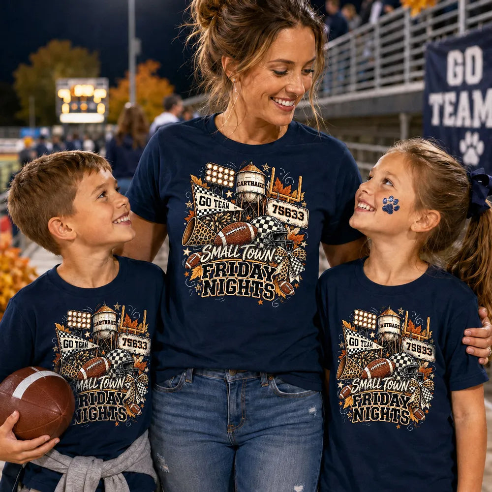Personalized Classic Tee, Small Town Friday Nights Football Shirt, Unique Gift for Football Fans