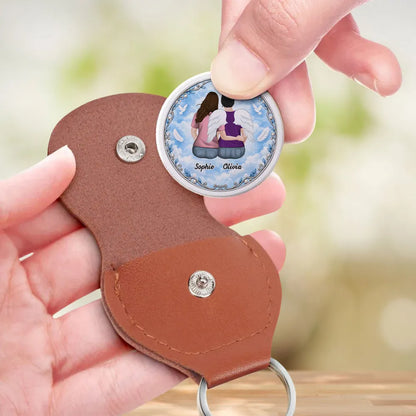 Personalized Pocket Hug with Friends Embracing Under a Blue Sky, Unique Keepsake Gift for a Best Friend