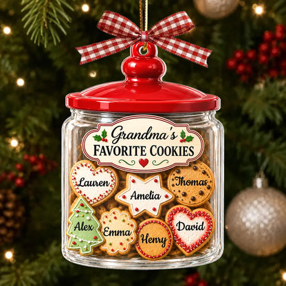 Personalized Acrylic Ornament, Grandma's Cookie Jar on a Christmas Tree, Unique Gift for Grandma