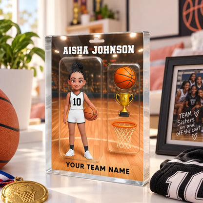 Basketball Player Acrylic Block Plaque, Personalized Team Keepsake, Creative Gift for Son or Grandson
