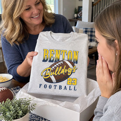 Personalized Ready for Kickoff Classic Tee, Cheering Couple at a Stadium, Creative Football Gift