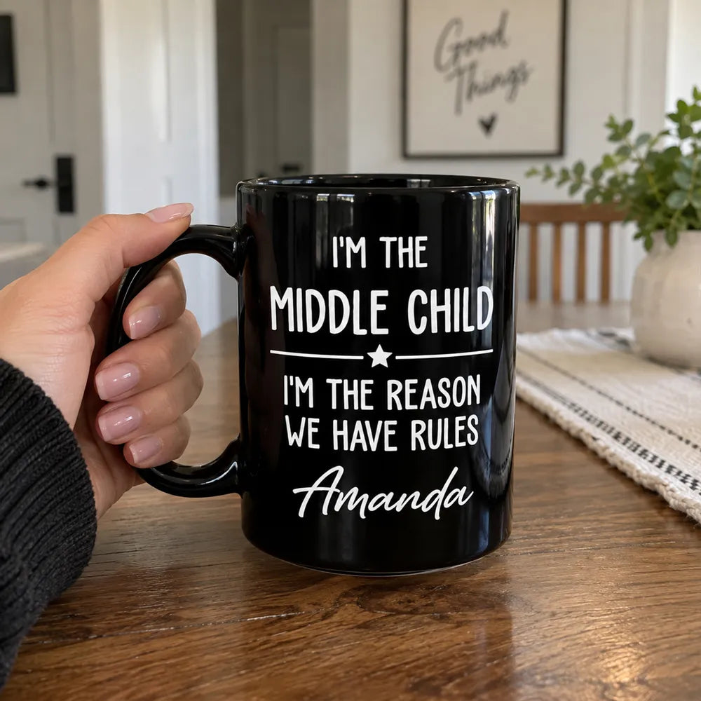 Personalized Full Color Mug with Birth Order Quotes, Siblings Holding Mugs, Unique Gift for Family Coffee Time