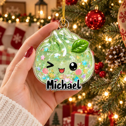 Personalized Cute Dumpling Acrylic Ornament, Colorful Christmas Tree Decor, Unique Gift for Family