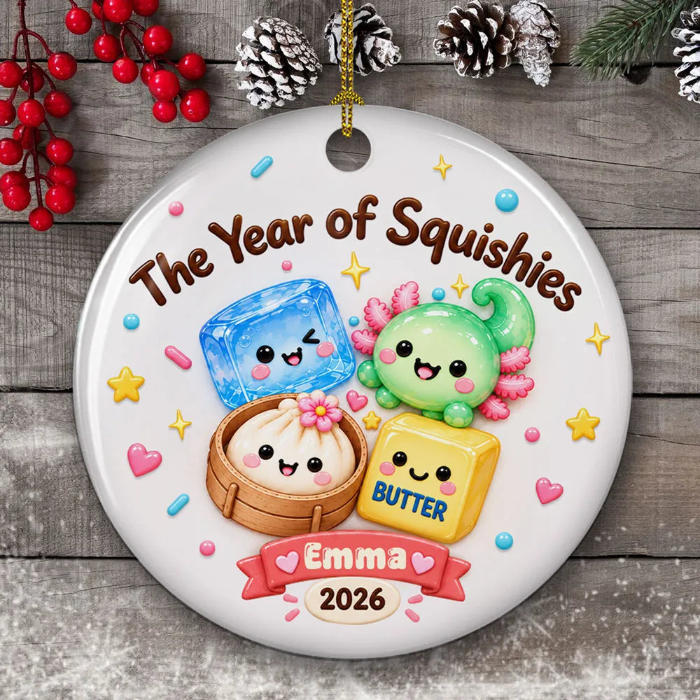 The Year of Squishies Personalized Ceramic Ornament, Colorful Keepsake and Creative Gift for Squishy Fans