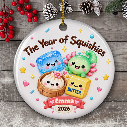 The Year of Squishies Personalized Ceramic Ornament, Colorful Keepsake and Creative Gift for Squishy Fans