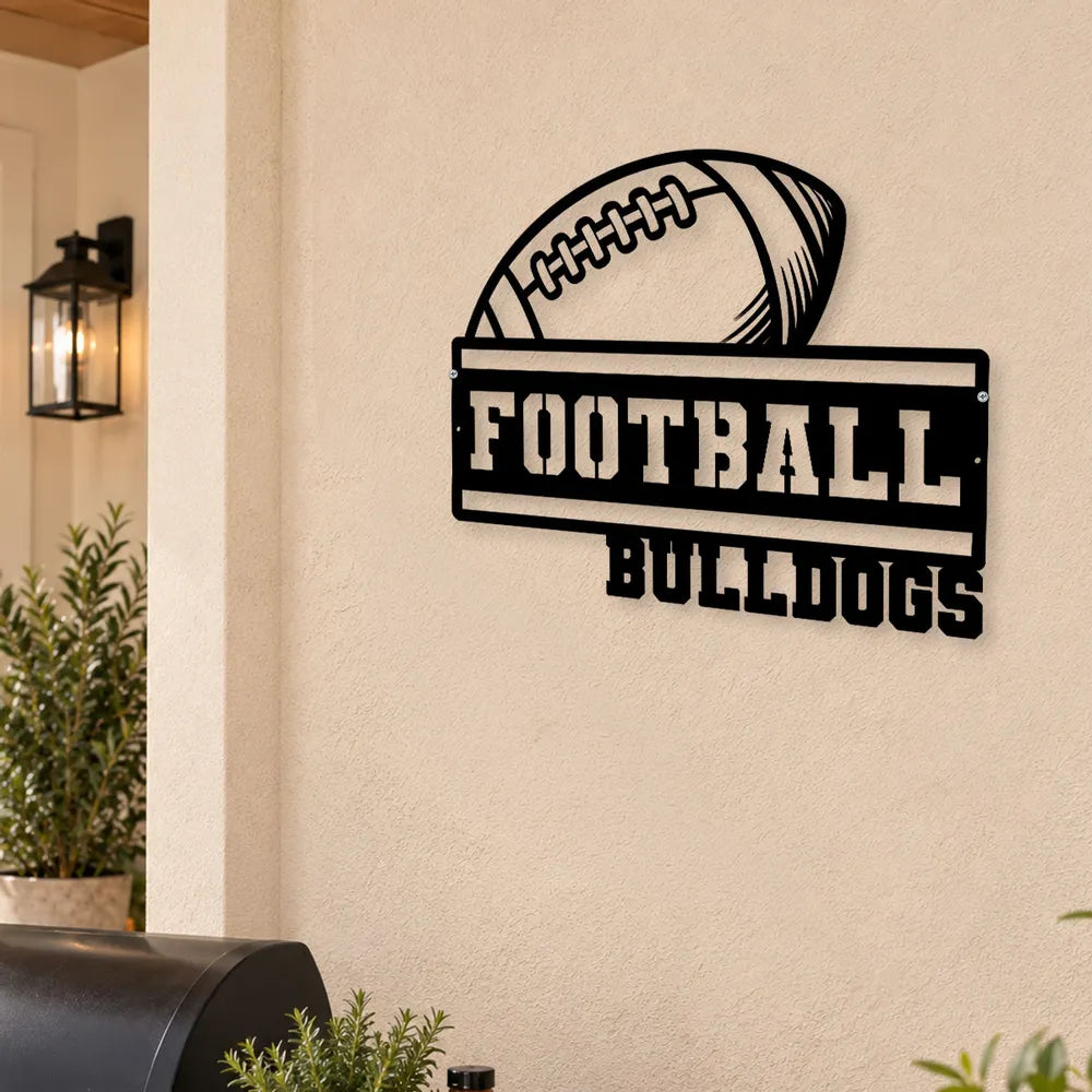 Personalized Shaped Metal Sign, Team Spirit Decor for Dad or Coach, Creative Gift for Football Memories