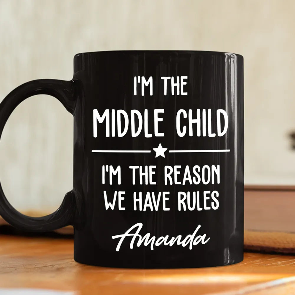 Personalized Full Color Mug with Birth Order Quotes, Siblings Holding Mugs, Unique Gift for Family Coffee Time