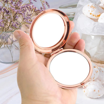 Personalized Metal Compact Mirror, Grandma Hugging Granddaughter at Sunset, Unique Gift for Granddaughter
