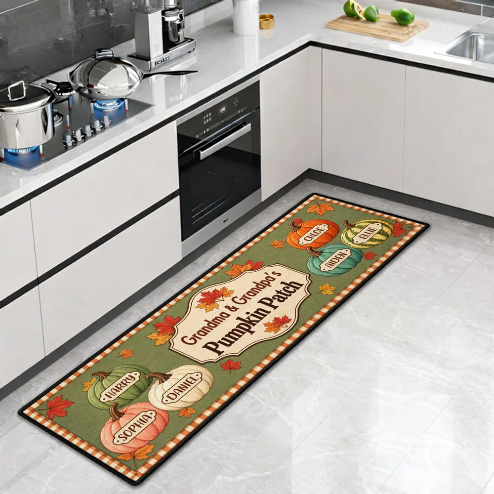 Grandma & Grandpa's Pumpkin Patch Standard Doormat, Personalized Creative Gift for a Warm Fall Entryway