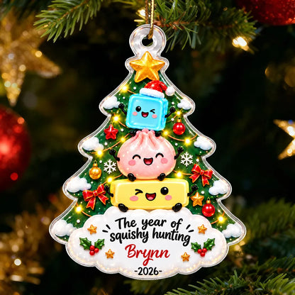 Joyful Stacked Squishies Acrylic Ornament, Personalized Keepsake for Hanging on the Tree and Creative Gift for Kids
