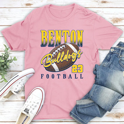 Personalized Ready for Kickoff Classic Tee, Cheering Couple at a Stadium, Creative Football Gift