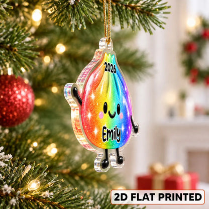 Personalized Acrylic Ornament, Cute Smiling Dumpling in Bright Colors, Unique Christmas Gift for Kids
