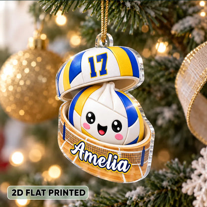 Personalized Acrylic Ornament, Cheerful Volleyball Dumpling Hanging on a Lit Tree, Creative Gift for Daughter or Son