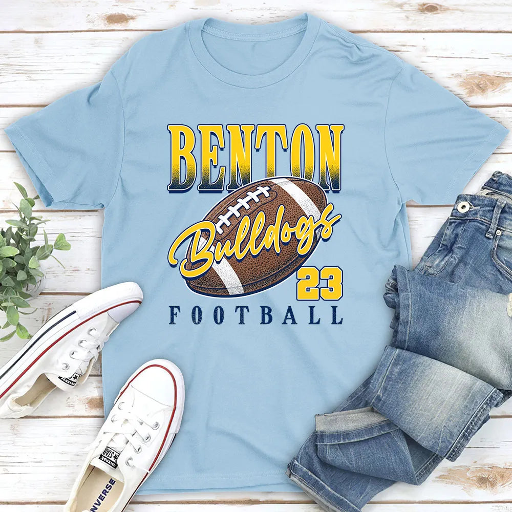 Personalized Ready for Kickoff Classic Tee, Cheering Couple at a Stadium, Creative Football Gift