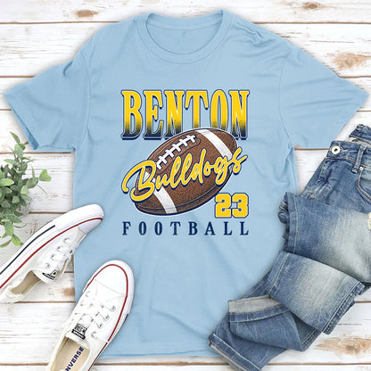 Personalized Ready for Kickoff Classic Tee, Cheering Couple at a Stadium, Creative Football Gift