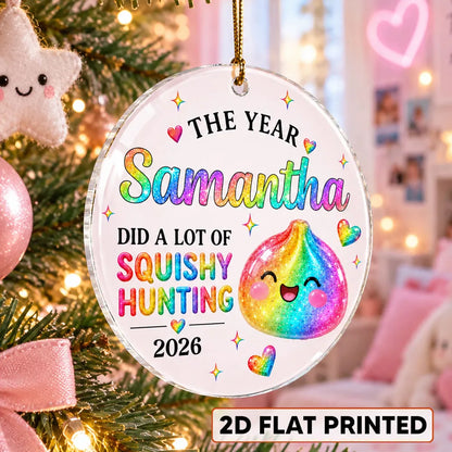 Personalized Acrylic Ornament, Rainbow Dumpling on Christmas Tree, Unique Gift for Kids, Teens & Family