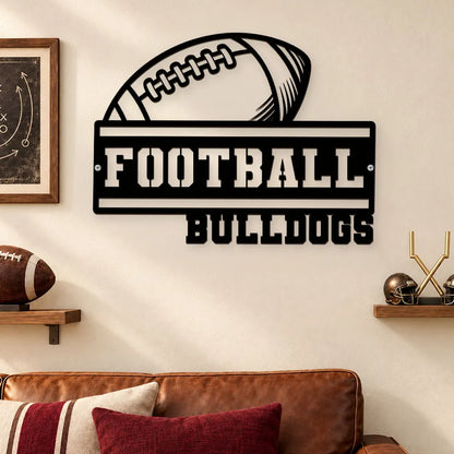 Personalized Shaped Metal Sign, Team Spirit Decor for Dad or Coach, Creative Gift for Football Memories