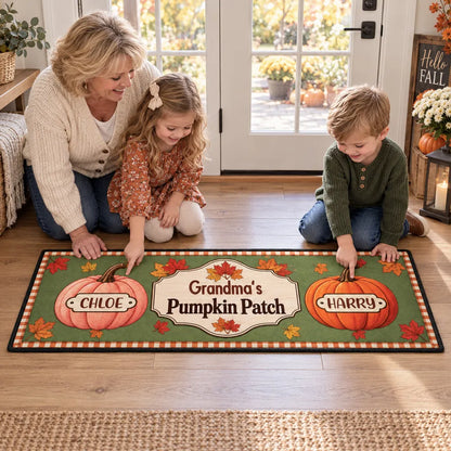 Grandma & Grandpa's Pumpkin Patch Standard Doormat, Personalized Creative Gift for a Warm Fall Entryway