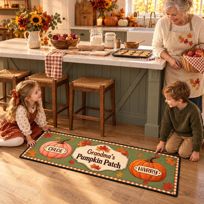 Grandma & Grandpa's Pumpkin Patch Standard Doormat, Personalized Creative Gift for a Warm Fall Entryway