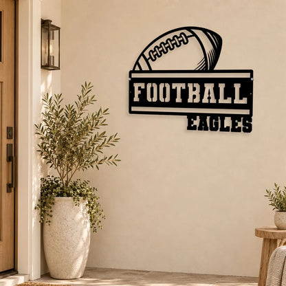 Personalized Shaped Metal Sign, Team Spirit Decor for Dad or Coach, Creative Gift for Football Memories
