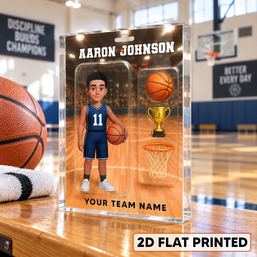 Basketball Player Acrylic Block Plaque, Personalized Team Keepsake, Creative Gift for Son or Grandson