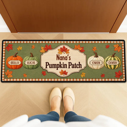 Grandma & Grandpa's Pumpkin Patch Standard Doormat, Personalized Creative Gift for a Warm Fall Entryway
