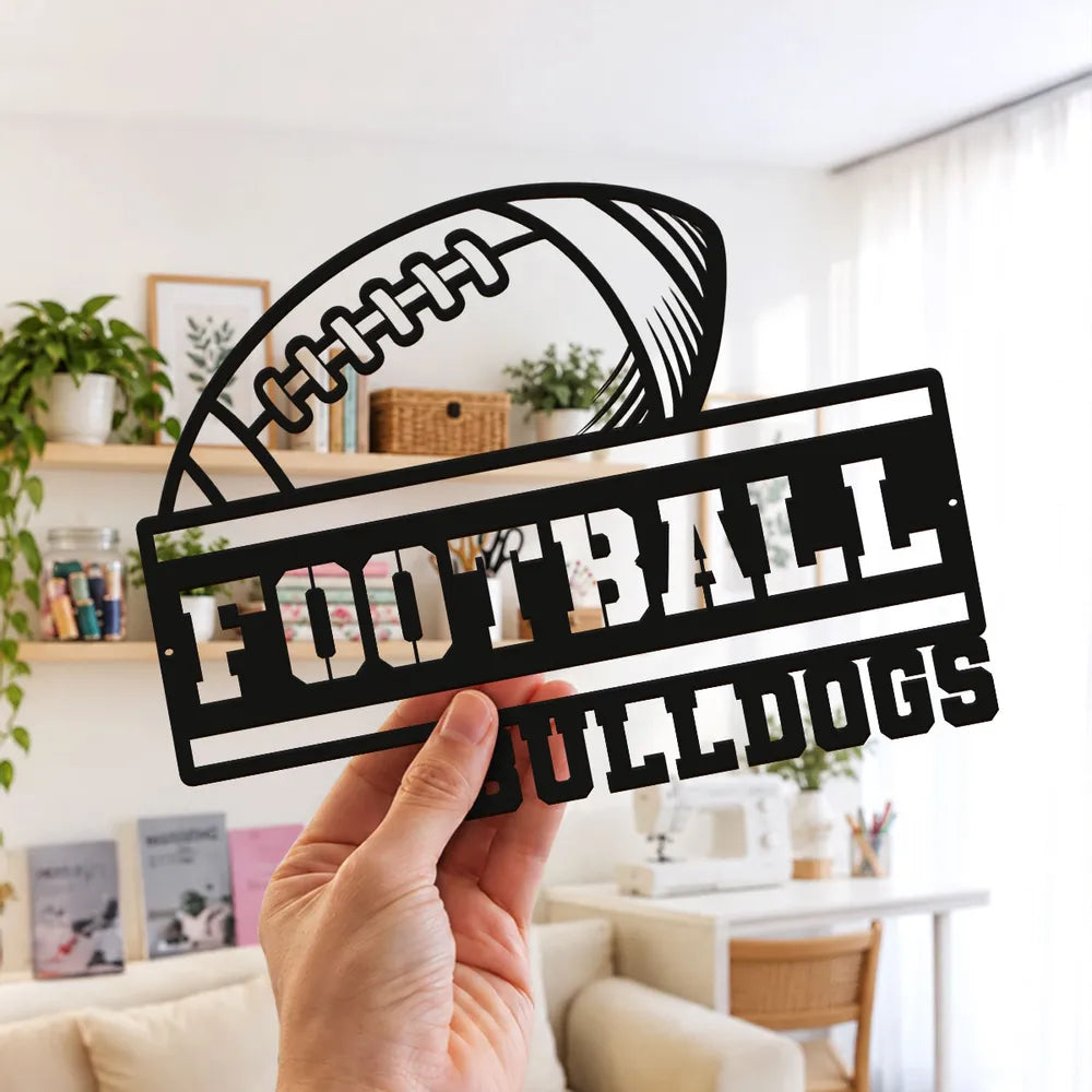 Personalized Shaped Metal Sign, Team Spirit Decor for Dad or Coach, Creative Gift for Football Memories