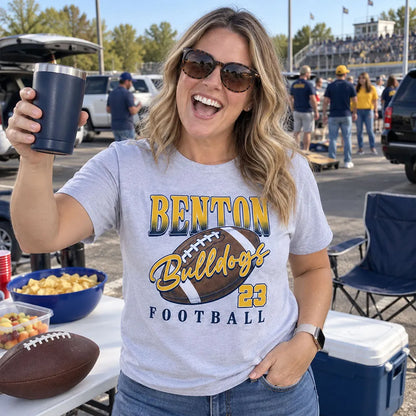 Personalized Ready for Kickoff Classic Tee, Cheering Couple at a Stadium, Creative Football Gift
