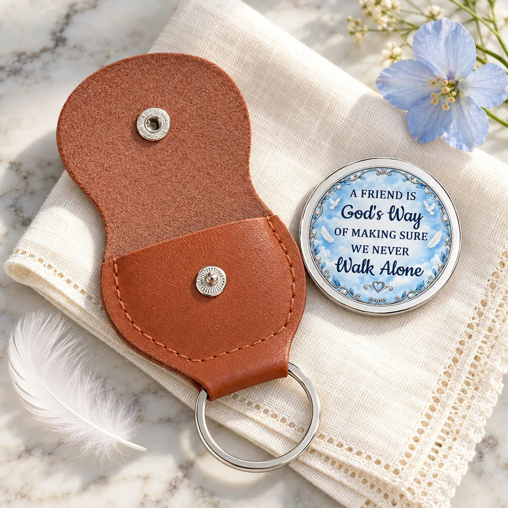 Personalized Pocket Hug with Friends Embracing Under a Blue Sky, Unique Keepsake Gift for a Best Friend