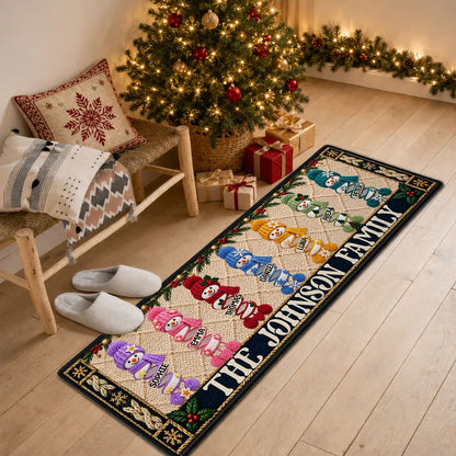 Personalized Snowman Family Standard Doormat, Colorful Christmas Entryway Decor, Unique Gift for Family