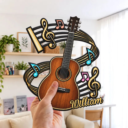 Guitar Corner Shaped Metal Sign, Personalized Music Wall Decor, Creative Gift for Musicians and Friends