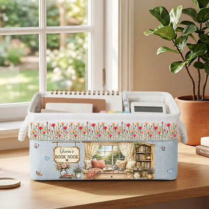 Cotton Linen Rope Basket, Personalized Cozy Reading Corner Design, Creative Gift for Readers