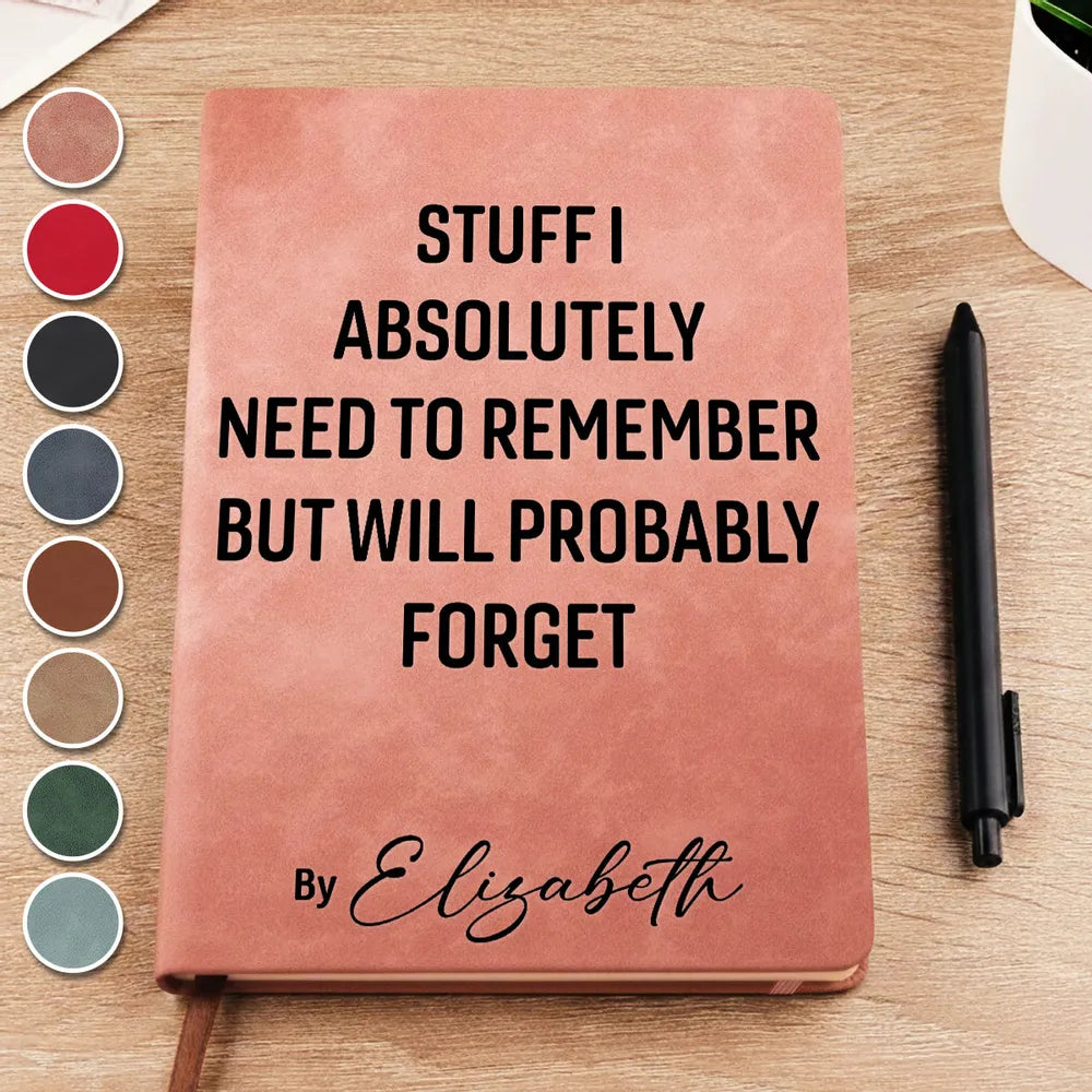Personalized Leather Journal with Workplace Confession Quote, Bold Typography, Unique Gift for Coworker