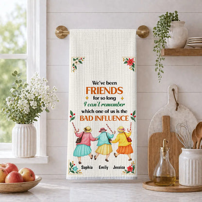 Personalized Kitchen Towel, Skipping Friends and Funny Friendship Quote, Creative Gift for a Lifelong Friend