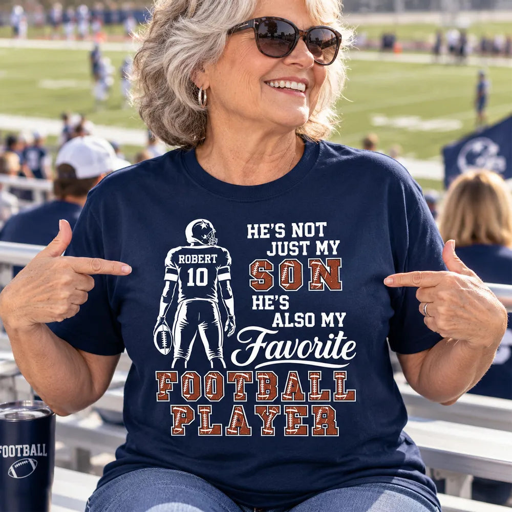Personalized Classic Tee, My Favorite Football Player Quote, Creative Stadium Gift for Wife