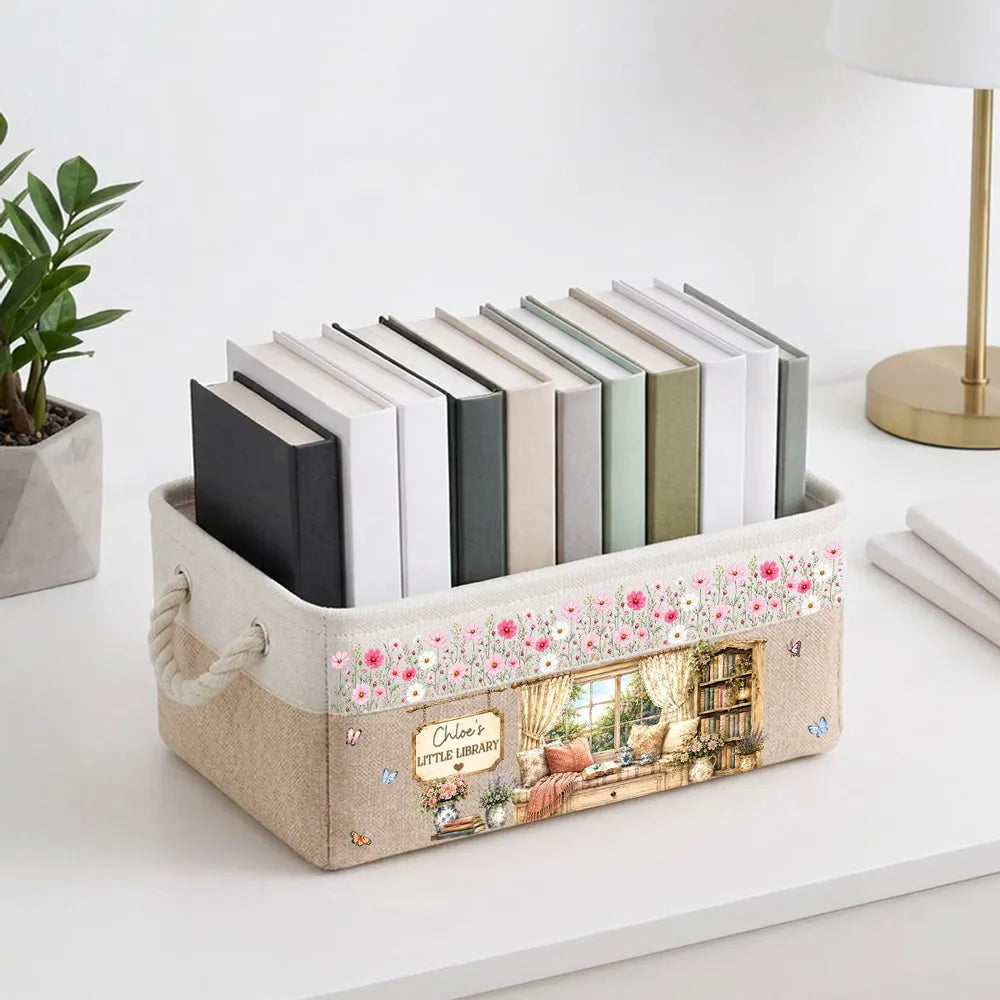 Cotton Linen Rope Basket, Personalized Cozy Reading Corner Design, Creative Gift for Readers