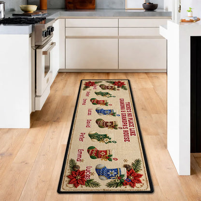 Grandma's Christmas Crew Standard Doormat, Personalized Family Welcome, Unique Christmas Gift for Grandma
