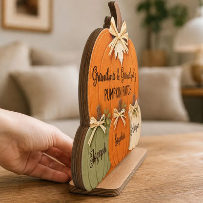 Grandma & Grandpa's Pumpkin Patch Wooden Plaque, Heartwarming Personalized Keepsake and Creative Family Gift