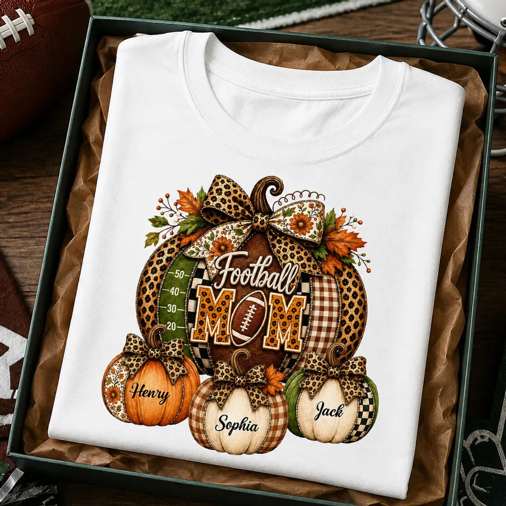 Proud Football Mom Sweatshirt, Personalized Rustic Fall Artwork, Creative Keepsake Gift for Football Moms