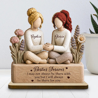 Friendship Quote 2-Layer Wooden Plaque, Warm Floral Scene, Creative Personalized Gift for a Close Friend
