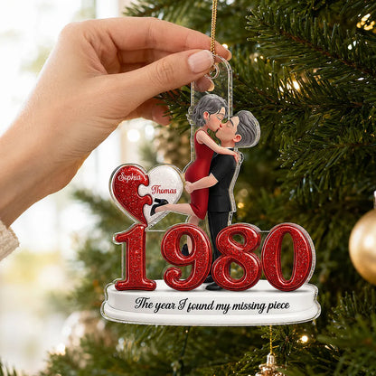 Personalized Acrylic Ornament, Embracing Couple and Missing Piece Quote, Creative Gift for Couples