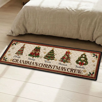 Standard Doormat with Grandma's Christmas Crew Trees, Personalized Creative Gift for a Warm Family Welcome