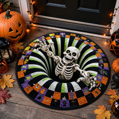 Reaching Skeleton Shaped Doormat, Personalized Spooky Family Welcome, Creative Halloween Gift