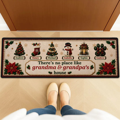 Personalized Standard Doormat, There's No Place Like Grandma & Grandpa's House, Creative Gift for Grandparents