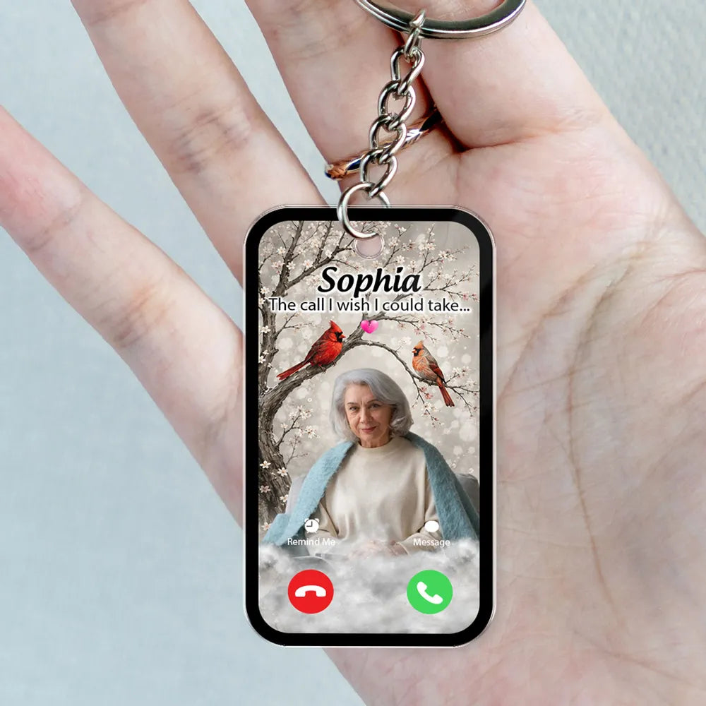 Personalized Acrylic Keychain, The Call I Wish I Could Take Tribute, Creative Remembrance Gift for Loved Ones