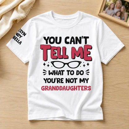 Dual Print Classic Tee, Personalized Granddaughter Humor for Everyday Wear, Creative Gift for Grandma