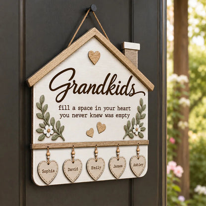 Personalized Grandma and Grandpa Wooden Sign, Where Love Grows Family Keepsake, Creative Gift for Grandparents
