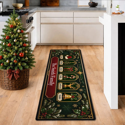 Christmas Doormat with Personalized Tree, Gift & Reindeer Icons, Heartwarming Creative Gift for Loved Ones