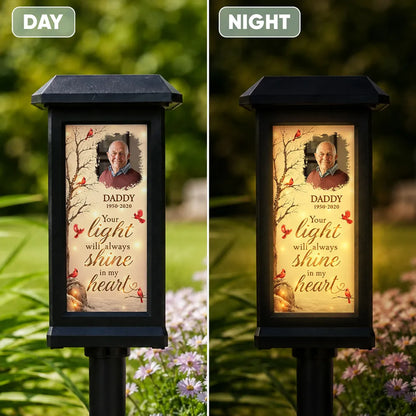 Personalized Solar Garden Stake Light, Cardinal Tribute for an Evening Garden, Unique Sympathy Gift for Family