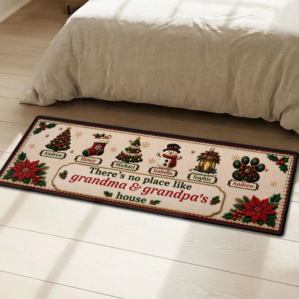 Personalized Standard Doormat, There's No Place Like Grandma & Grandpa's House, Creative Gift for Grandparents